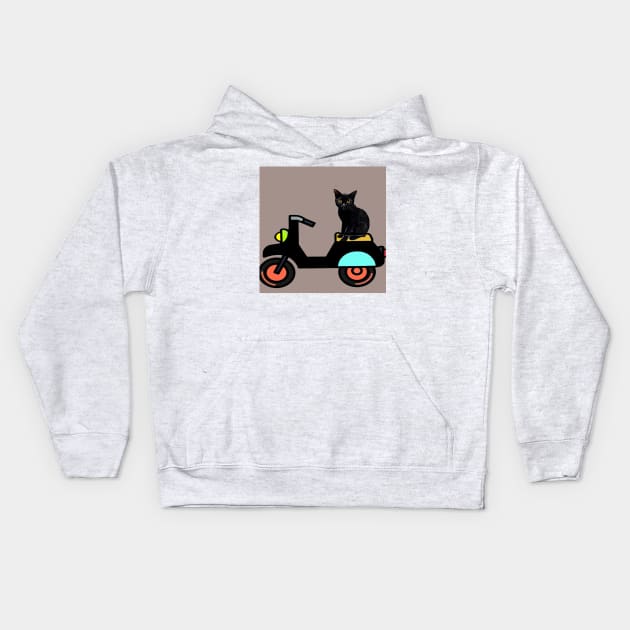 MOTORCYCLE RIDE Kids Hoodie by CATUNIVERSE